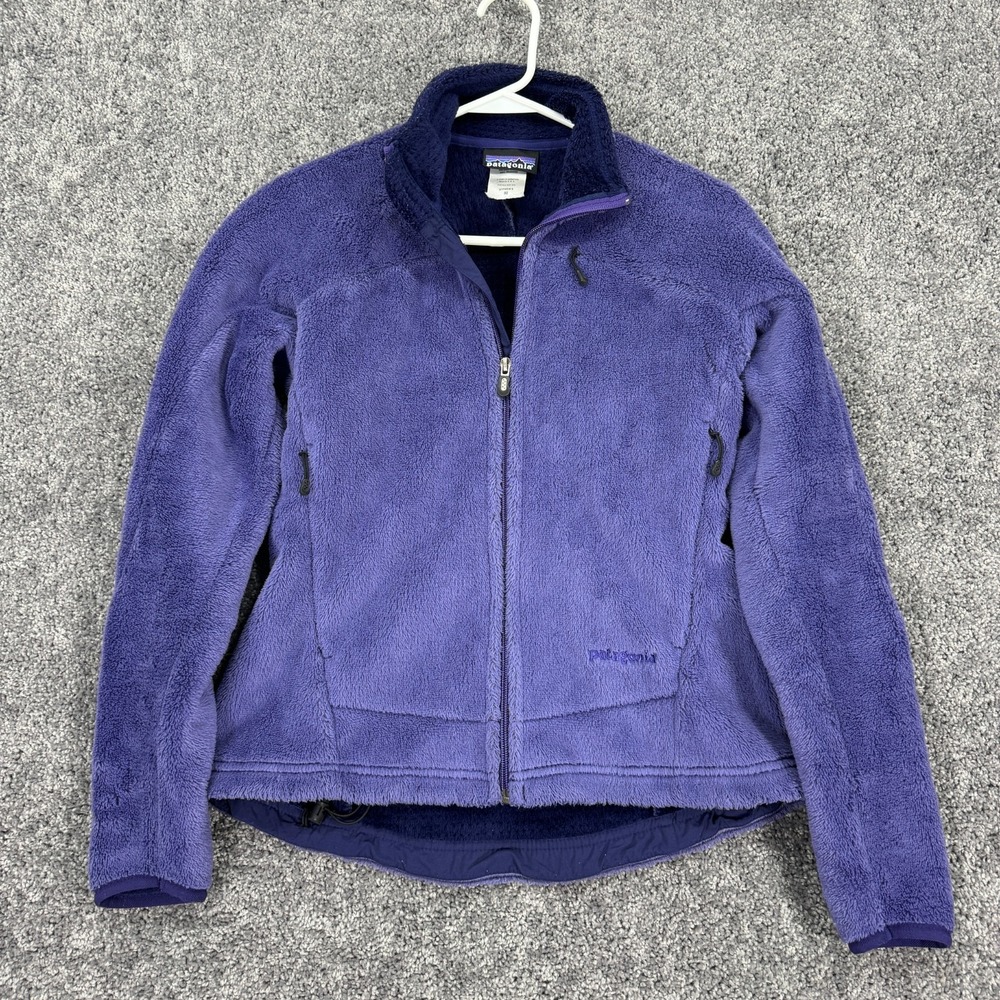 Patagonia Jacket Womens Medium Purple Long Sleeve Zip Up Fleece Logo Outdoor - Picture 1 of 11